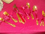 Gold plated silverware.
