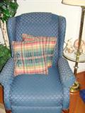 Blue La-Z-Boy recliner.