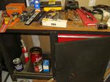 Work bench with tools.