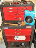 Tool storage with tools.