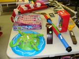Kids pool toys and other outdoor items.