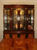 Q.C. rosewood with burled cabinets china cabinet. (Made in Taiwan)