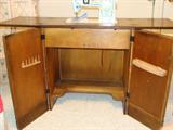 Sewing cabinet with Singer Special Zigzag sewing machine (Model 478)