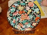 Chinese noir mille fleur plate
