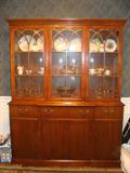 Wood china cabinet.