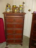 Wood chest of drawers.