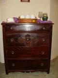 Wood chest of drawers.