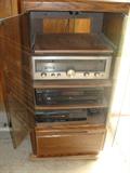 Electronics: Luxman R-1040 AM/FM Stereo Receiver; Sony CDP-C215 CD Player (5 disc); HQ VHS Player