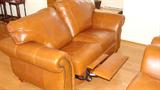Andromeda Caramel leather sofa and 2 reclining chairs