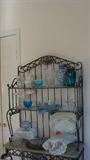 Wrought iron and faux marble buffet
