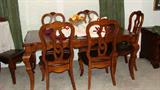 Markor International Furniture dining table with 6 chairs & a leaf