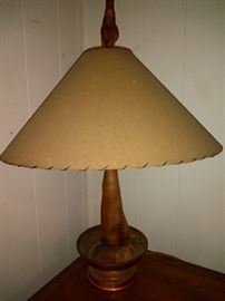 Vintage Driftwood Lamp With Animal Skin Shade