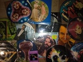 Vintage Picture Discs Def Leopard, Peter Frampton, Boy George , E. T., Bruce Springsteen, Huey Lewis, Bob Seager, Martin Luther King Jr., Mary Poppins, Glenn Frey