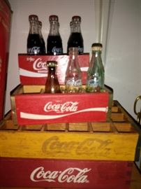 Vintage mini Coca Cola Bottles and Trays