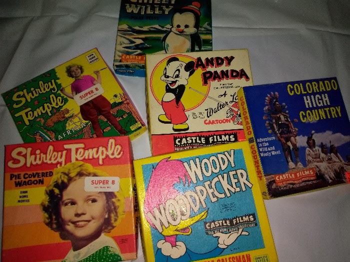 Vintage Super 8 Movies Shirley Temple, Woody Woodpecker, Andy Panda Chilly Willy, Colorado High Country