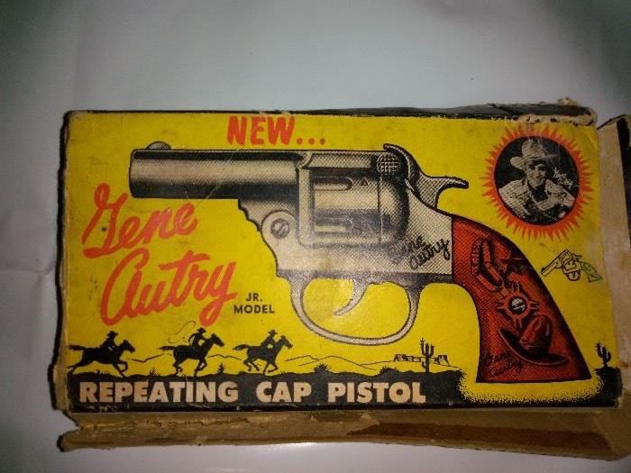 Vintage Gene Autry Cap Pistol with Box