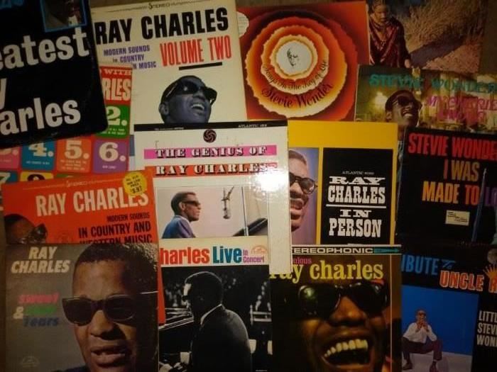Vintage Ray Charles and Stevie Wonder