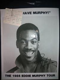 1985 Eddie Murphy Tour Signed Photo and Ticket