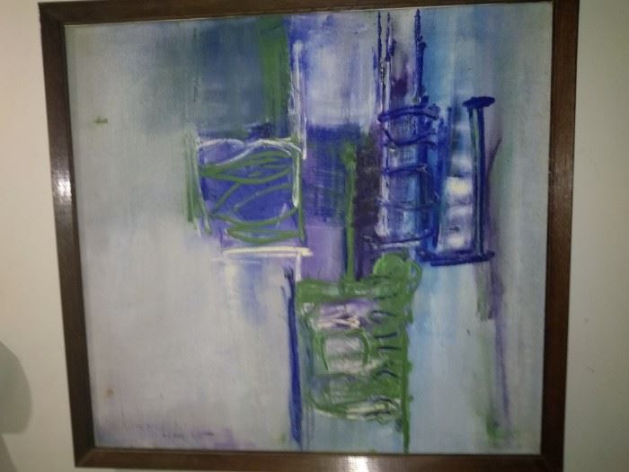 Mid Century Abstract Artwork Signed