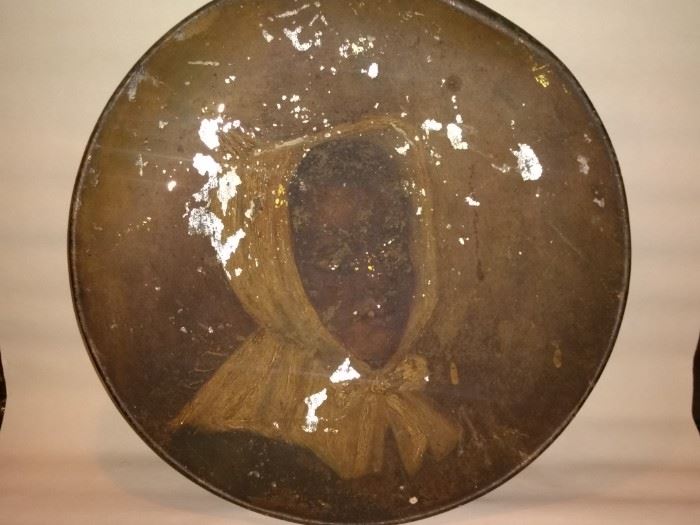 Antique Hand Painted African American Woman on Plate