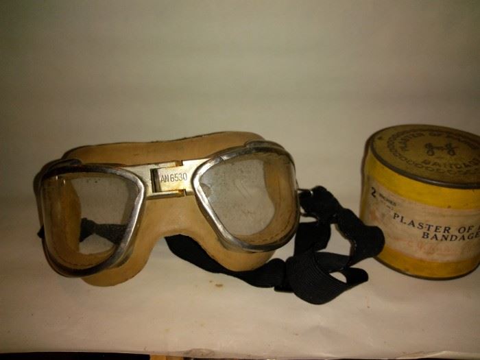 WW 2 Flying Goggles and Plaster of Paris Bandage