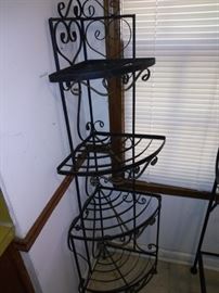 Vintage Cast Iron 4 Tier Corner Shelf
