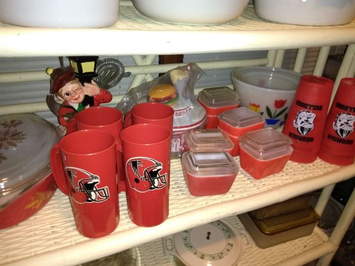 New Falcons, Bulldogs, Vintage Red Pyrex