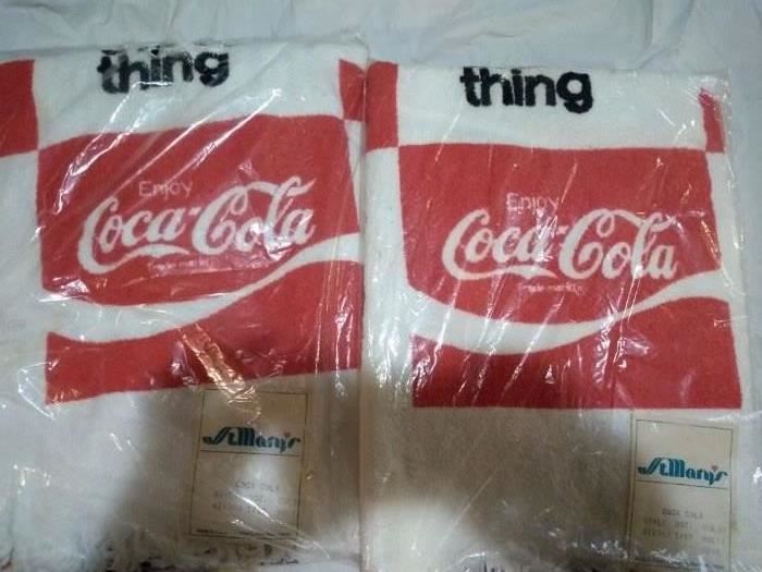 Vintage Coca Cola Beach Blankets Still in the Plastic