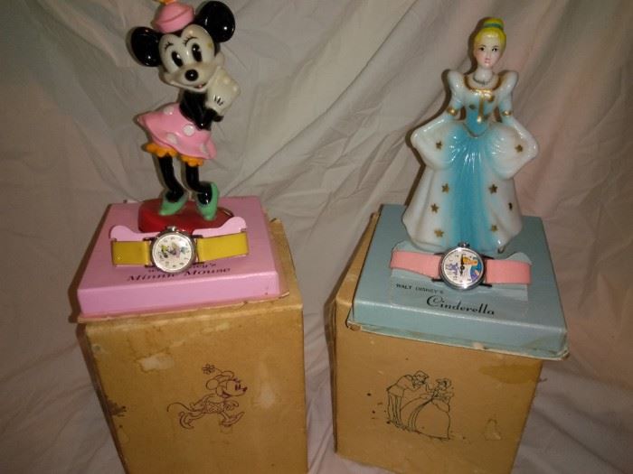 Vintage Minnie Mouse and Cinderella Watch with Original Box
