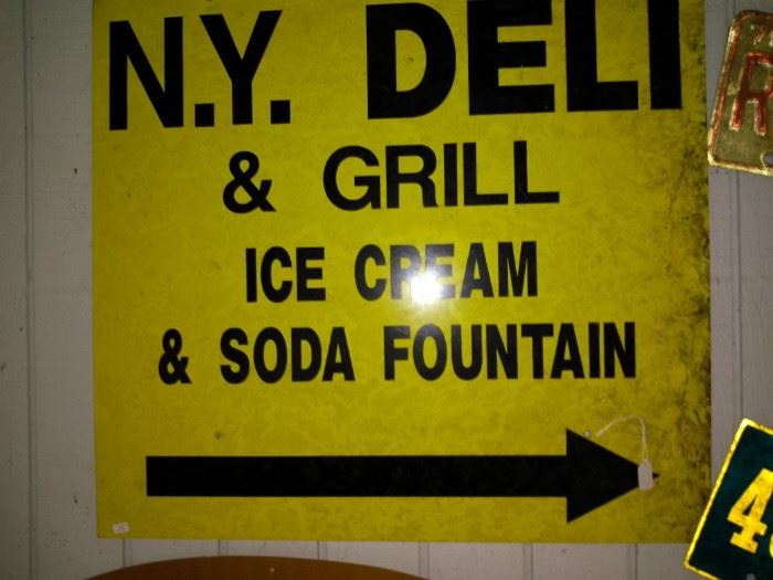 Metal Sign N.Y. Deli & Grill Ice Cream & Soda Fountain