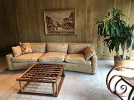 Dunbar sofa, teak coffee table in den