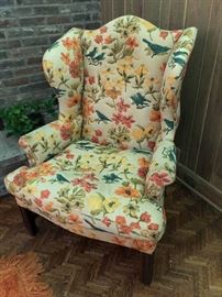 Floral orange chair