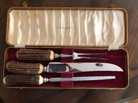 Horn handle carving set