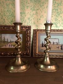 Brass Passover candlesticks