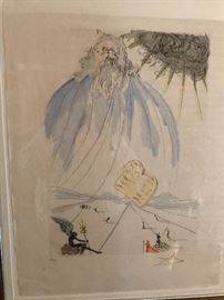 Signed and numbered Salvador Dali Print, Moses 