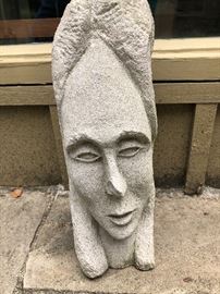 Carved limestone bust