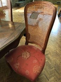 Detail of newer upholstery on taller chairs