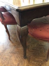 Leg of table showing form