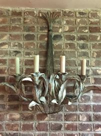 Very large metal sconce wall hanging