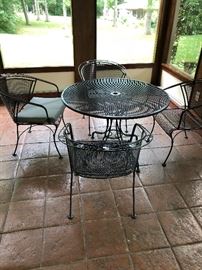 Metal table and 4 chairs