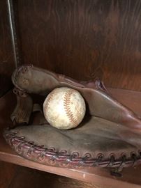 Vintage glove and ball
