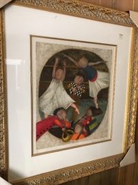 Children at Play, Beautiful art print, signed, J. Rodger Boulanger, 50 of 100
