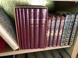 McGuffey Reader reprinted set, leather bound books 
