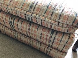 Pair of vintage plaid ottomans