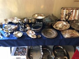 Enormous collection of silver plate
