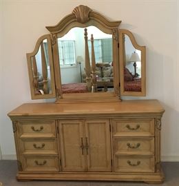 Dresser with 3 piece mirror. Matches master bedroom furniture