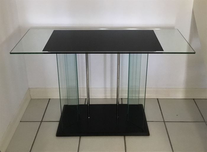Glass entry table