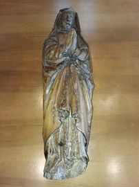 Hand Carved Religious Blessed Anna Figure (Salvaged From Closed Church In Czechoslovakia)