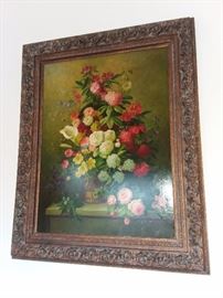 Dutch Style Floral Still Life Painting by C. Raffaello 