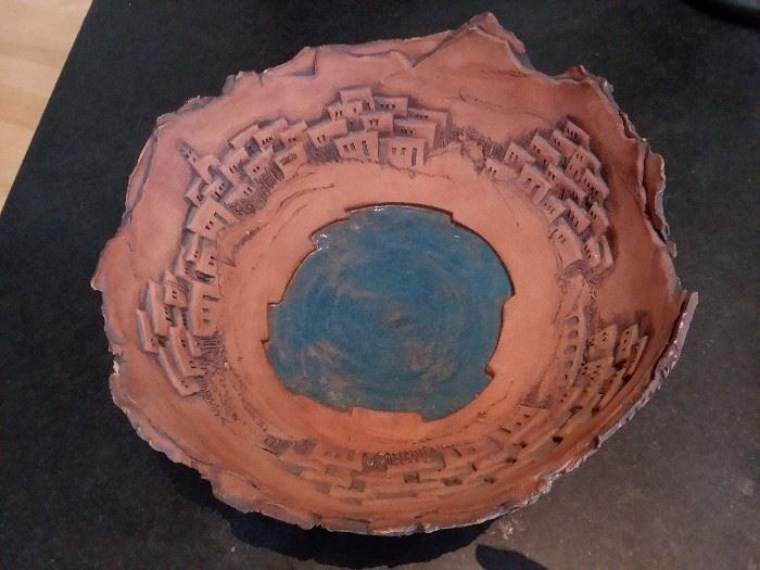 Handmade Pueblo Village Pottery Bowl